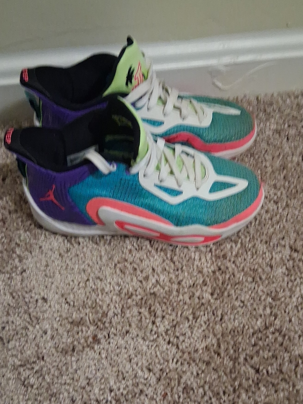 Kids Multi-Color Athletic Sneakers - Teal, Purple & Pink